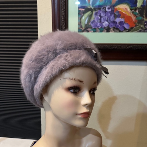Kangol Angora Beret / Vintage Fluffy Lavender Hat From England main image 5